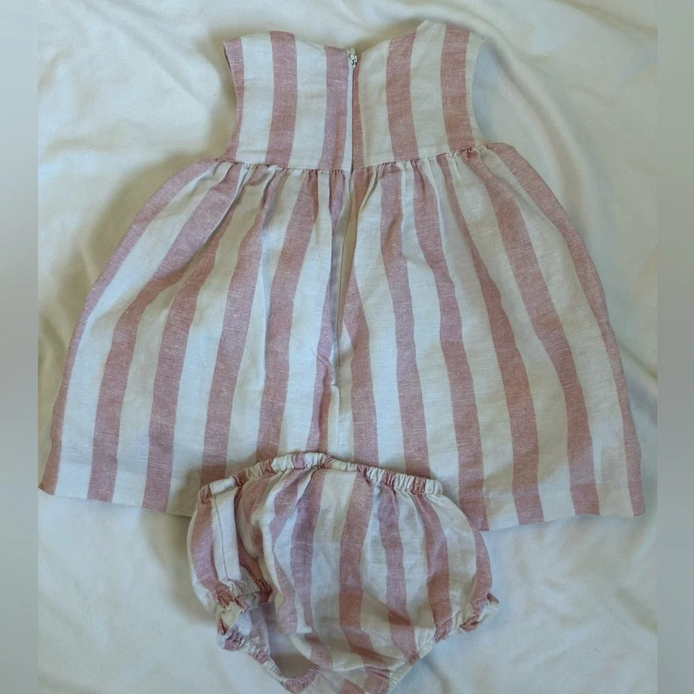 Mayoral Pink and White Striped Diaper Cover Set